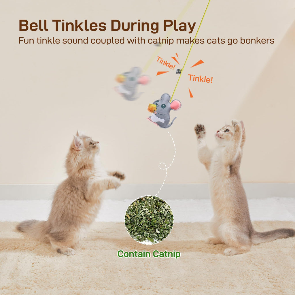 Interactive Cat Feather Toys 5 Pcs For Mental And Physical Stimulation.
