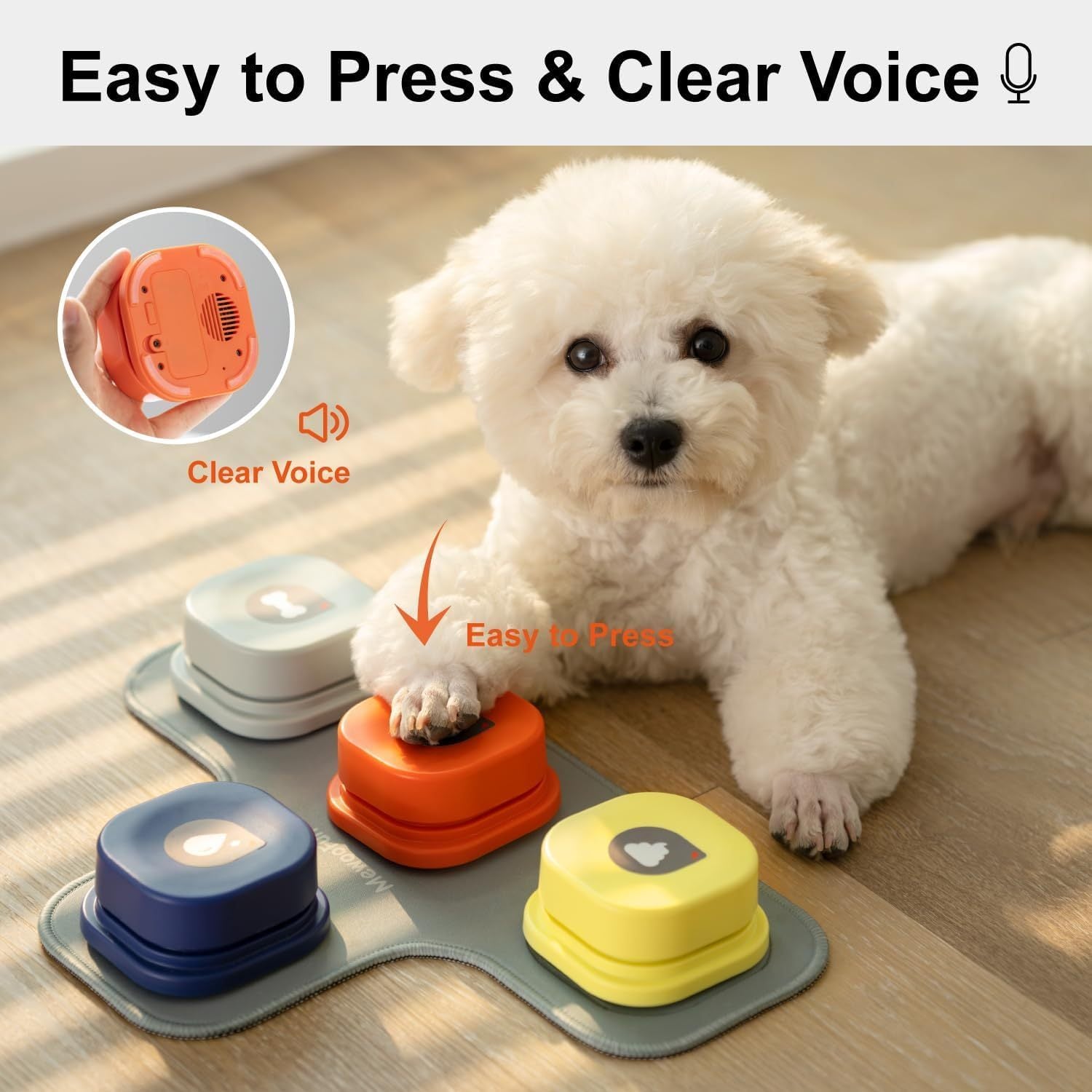 Dog Talking Buttons Set - 3 Recordable Communication Buttons