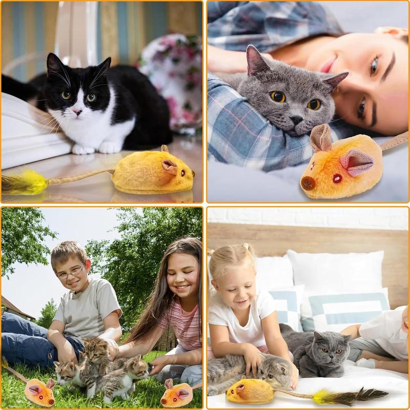 Interactive Cat Toys Mouse With LED Lights USB Rechargeable