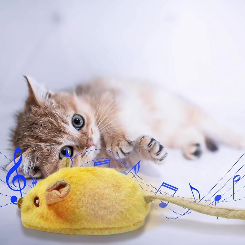 Interactive Cat Toys Mouse With LED Lights USB Rechargeable
