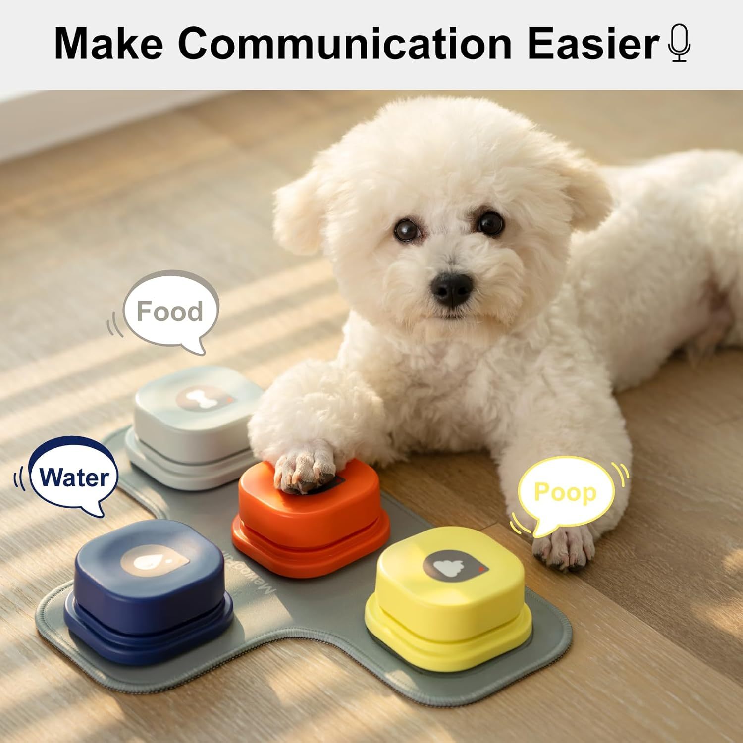 Dog Talking Buttons Set - 3 Recordable Communication Buttons