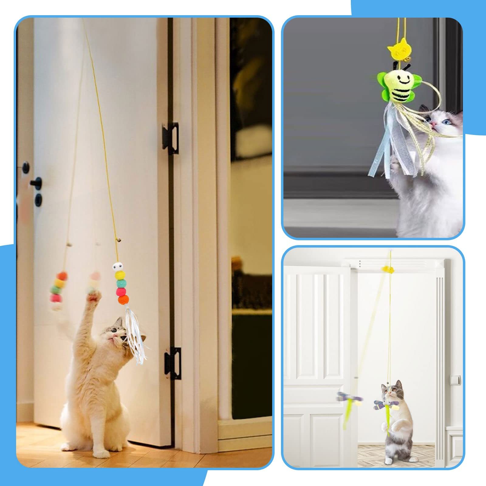 Interactive Cat Feather Toys 5 Pcs For Mental And Physical Stimulation.